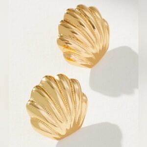Anthropologie Gold Shell Earrings. Brand new!